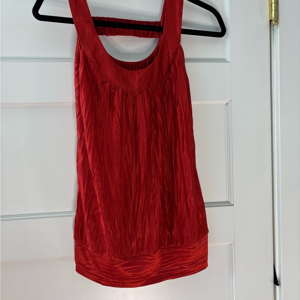 I.N. San Francisco Red Ruched Tank Top